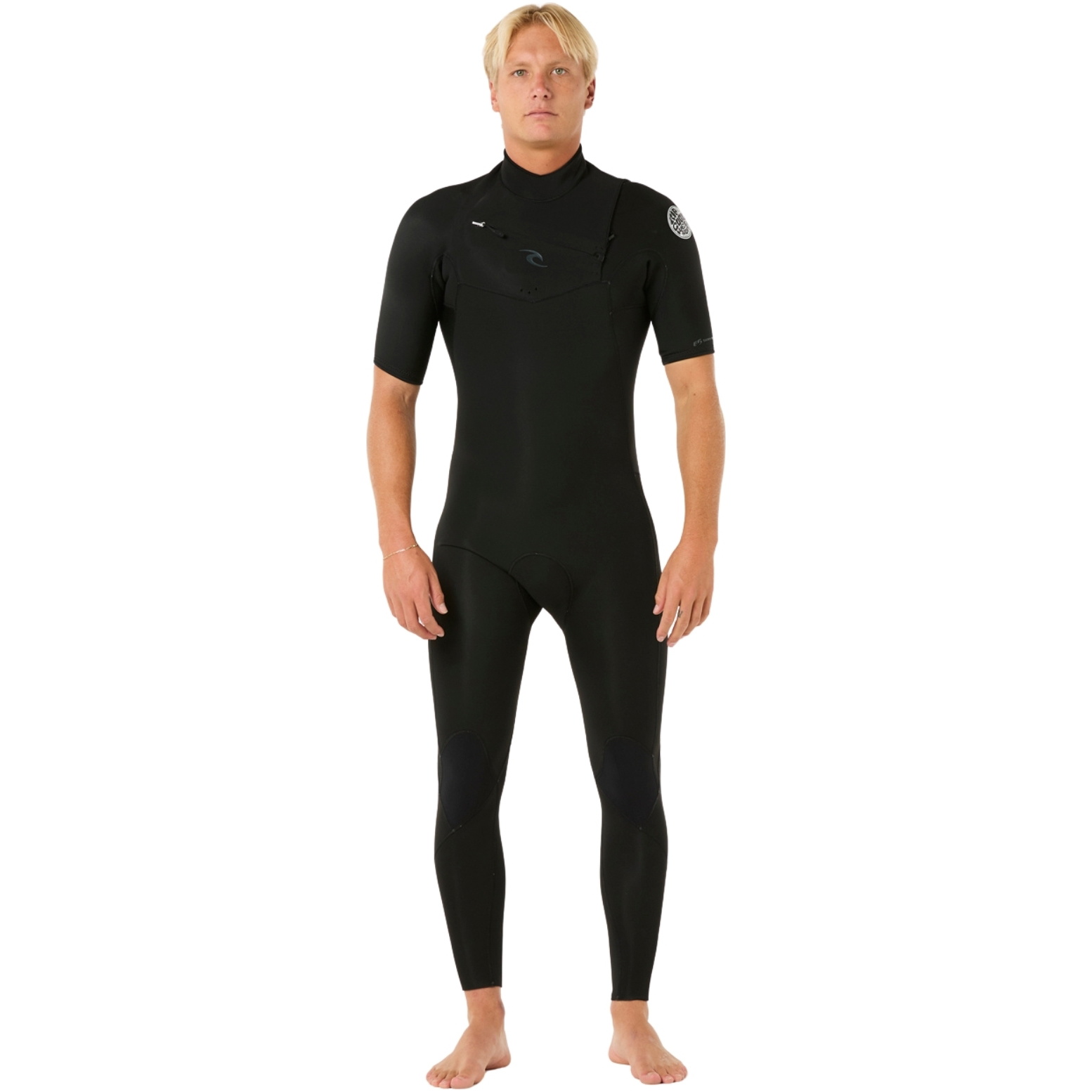 2026 Rip Curl Mens Dawn Patrol 2/2mm Short Sleeve Chest Zip Wetsuit 16VMFS - Black